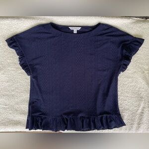 Counterparts Peplum Eyelet Blouse